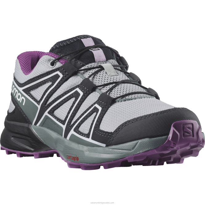 SalomonLF4H1353 junior - çocuk ayakkabıları - speedcross taş ocağı/siyah/köpüklü üzüm