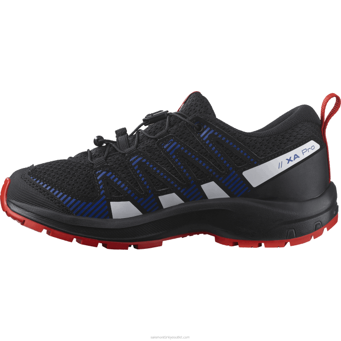 SalomonLF4H1356 junior - çocuk ayakkabıları - xa pro v8 siyah/lapis mavisi/ateş kırmızısı