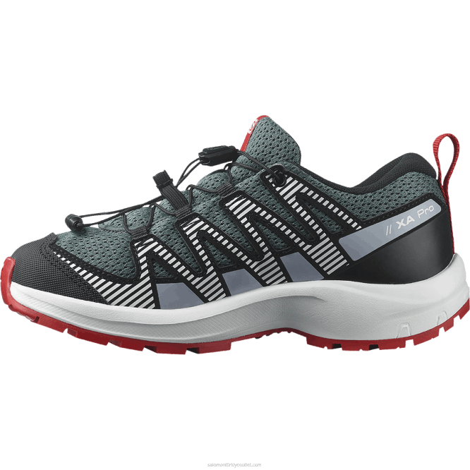 SalomonLF4H1357 junior - çocuk ayakkabıları - xa pro v8 fırtınalı hava/zen mavisi/goji berry