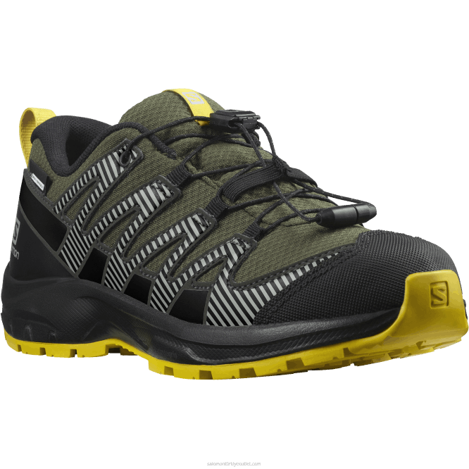 SalomonLF4H1362 junior - çocuk ayakkabısı - xa pro v8 clima su geçirmez zeytin gecesi/siyah/kükürt