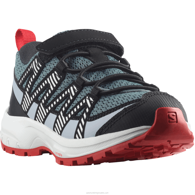 SalomonLF4H1363 junior - çocuk ayakkabıları - xa pro v8 fırtınalı hava/zen mavisi/goji berry