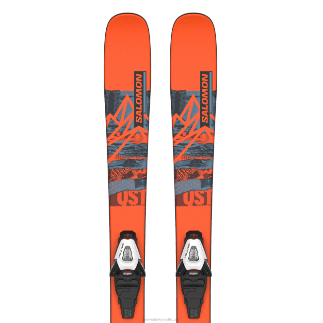 SalomonLF4H1368 junior - çocuklar için serbest stil kayak paketi - qst spark s (ve c5) alev/açık mavi/siyah