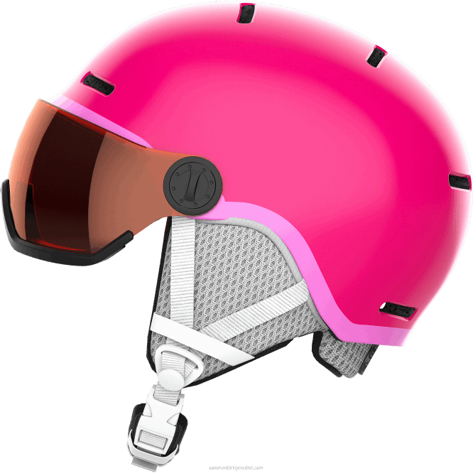SalomonLF4H1389 junior - çocuk kaskı - grom vizör parlak/pembe