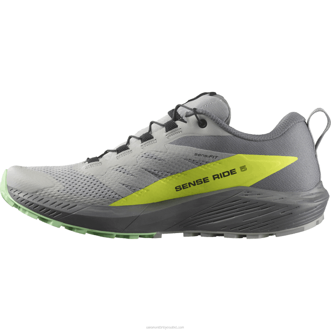 SalomonLF4H1431 erkek patika koşu ayakkabısı - sense ride 5 alaşım/sessiz gölge/güvenlik sarısı