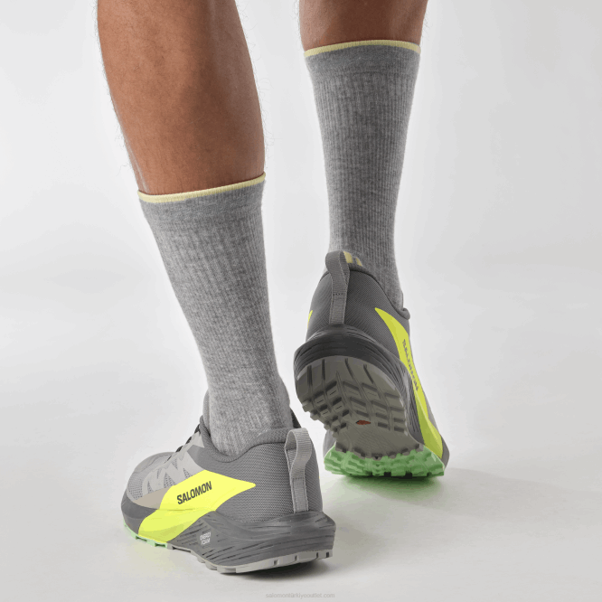 SalomonLF4H1431 erkek patika koşu ayakkabısı - sense ride 5 alaşım/sessiz gölge/güvenlik sarısı