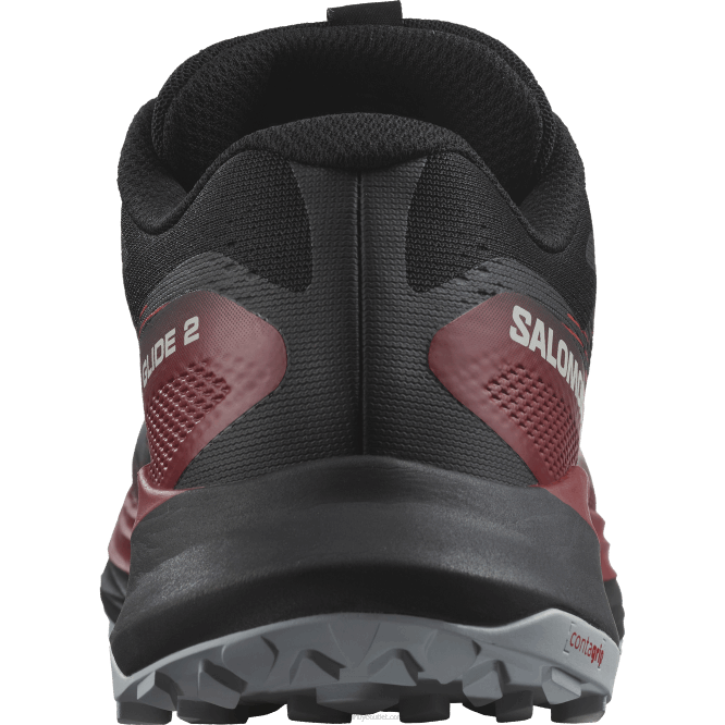 SalomonLF4H1439 erkek patika koşu ayakkabısı - ultra glide 2 siyah/bisiklet kırmızısı/inci mavisi