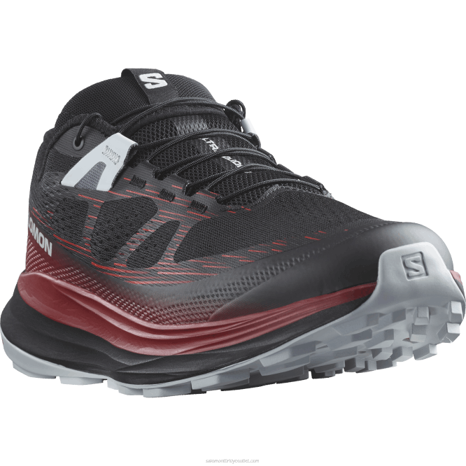 SalomonLF4H1439 erkek patika koşu ayakkabısı - ultra glide 2 siyah/bisiklet kırmızısı/inci mavisi