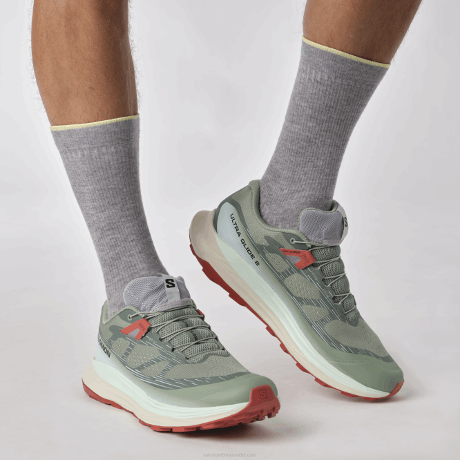 SalomonLF4H1440 erkek patika koşu ayakkabısı - ultra glide 2 nilüfer yaprağı/ağartılmış aqua/acı sos