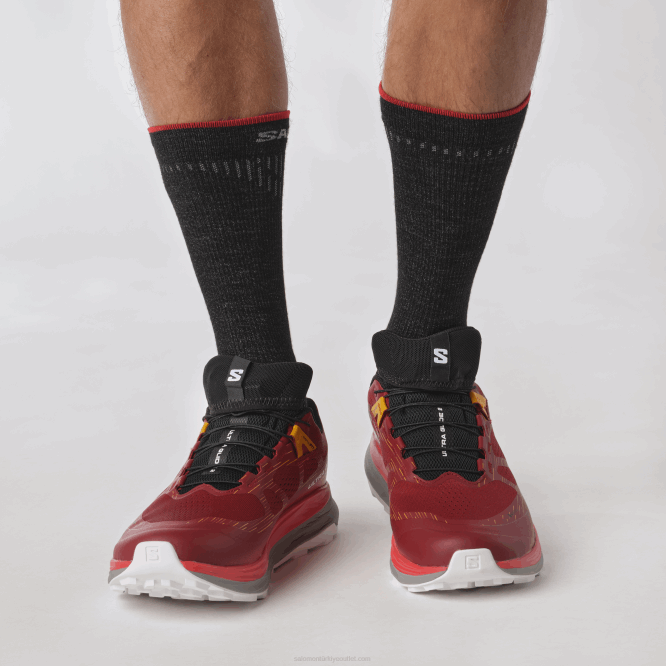 SalomonLF4H1442 erkek patika koşu ayakkabısı - ultra glide 2 gore-tex bisiklet kırmızısı/don grisi/zerdeçal