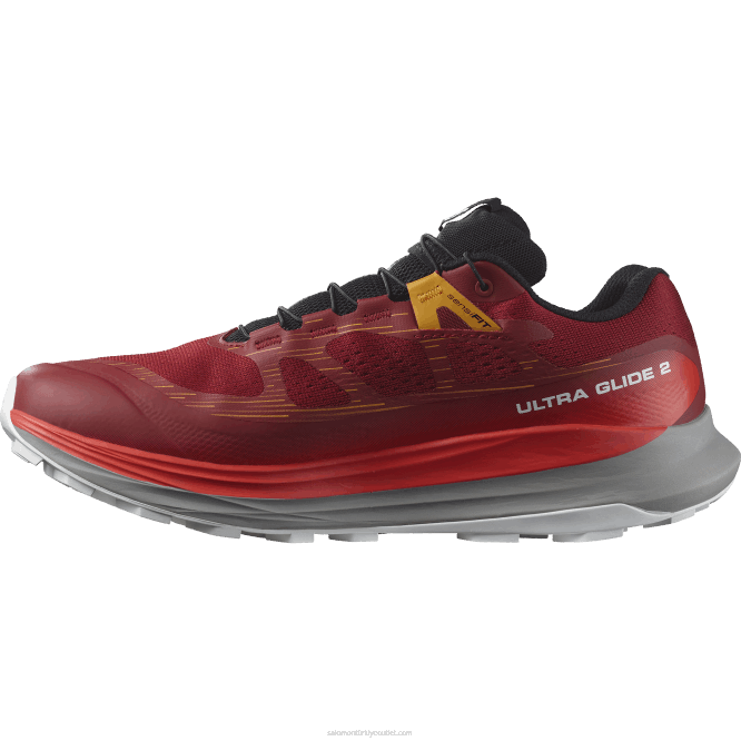 SalomonLF4H1442 erkek patika koşu ayakkabısı - ultra glide 2 gore-tex bisiklet kırmızısı/don grisi/zerdeçal