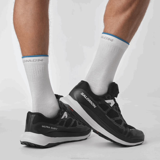 SalomonLF4H1443 erkek patika koşu ayakkabısı - ultra glide 2 gore-tex siyah/ay taşı/beyaz