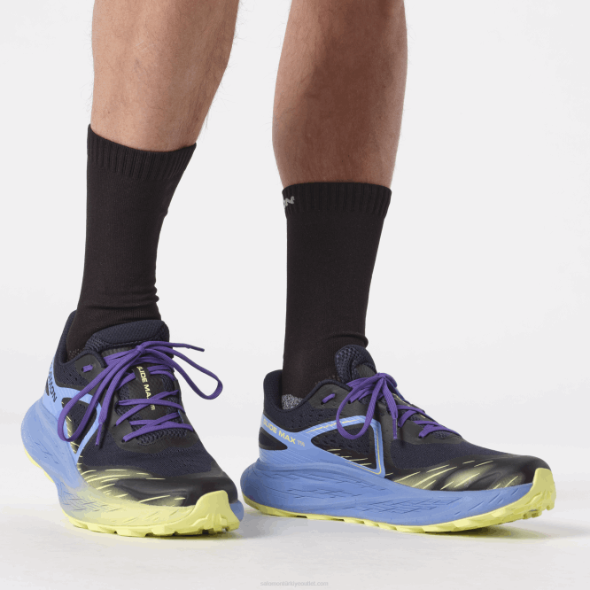 SalomonLF4H1448 erkek arazi koşu ayakkabısı - glide max tr granada gökyüzü/koyu safir/güneşli kireç