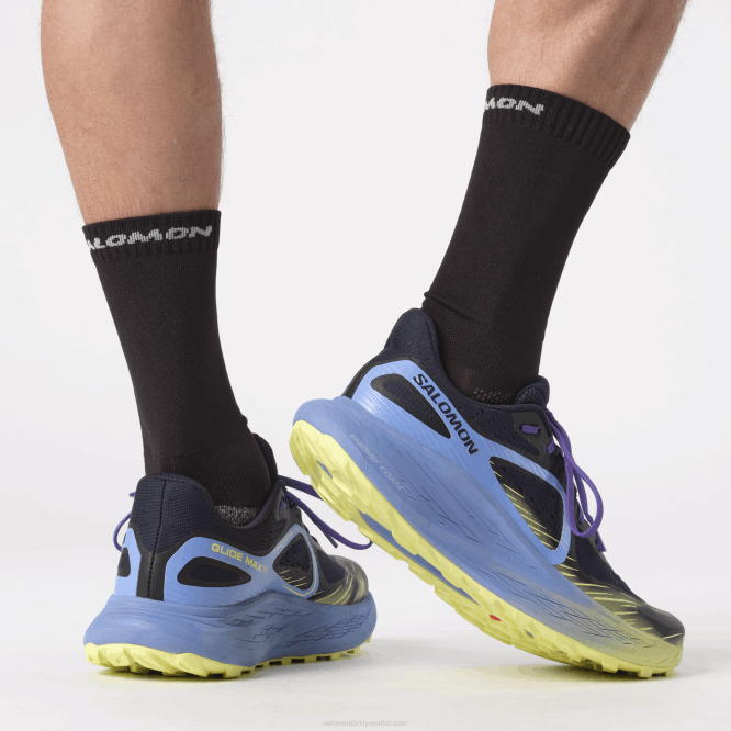 SalomonLF4H1448 erkek arazi koşu ayakkabısı - glide max tr granada gökyüzü/koyu safir/güneşli kireç