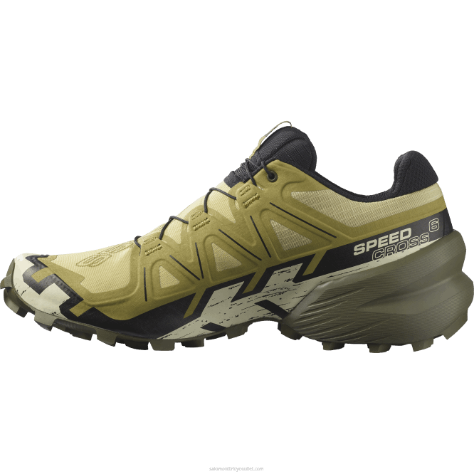 SalomonLF4H1450 erkek patika koşu ayakkabısı - speedcross 6 pırasa yeşili/siyah/ağartılmış kum