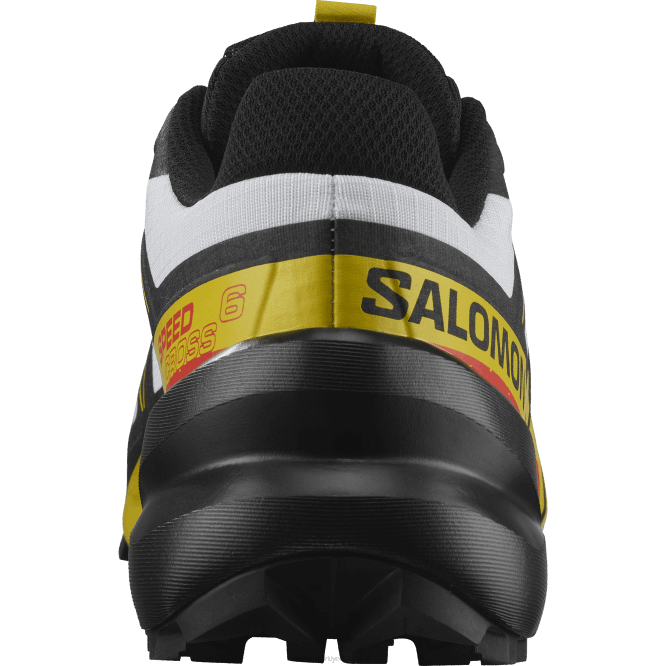 SalomonLF4H1451 erkek patika koşu ayakkabısı - speedcross 6 beyaz/siyah/imparatorluk sarısı