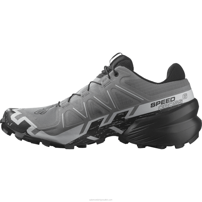 SalomonLF4H1453 erkek patika koşu ayakkabısı - speedcross 6 sessiz gölge/siyah/inci mavisi
