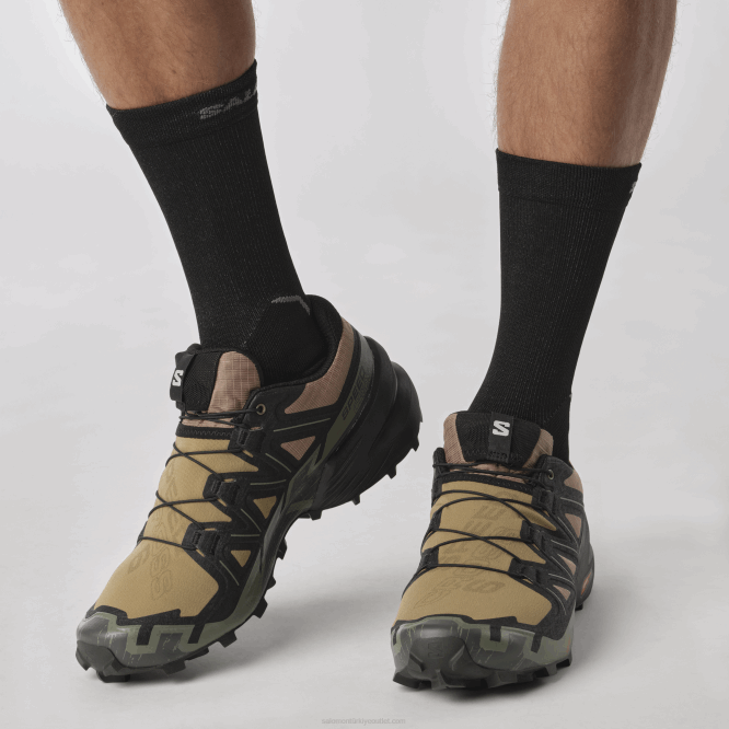 SalomonLF4H1455 erkek patika koşu ayakkabısı - speedcross 6 yosun/siyah/koyu liken yeşili