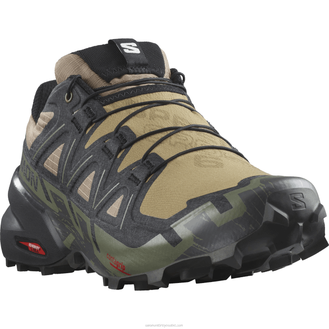 SalomonLF4H1455 erkek patika koşu ayakkabısı - speedcross 6 yosun/siyah/koyu liken yeşili