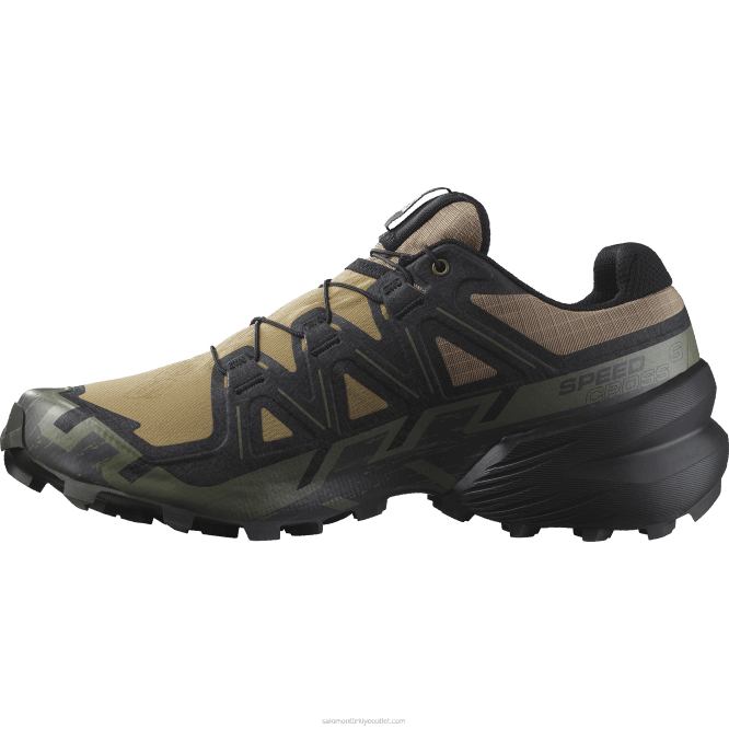 SalomonLF4H1455 erkek patika koşu ayakkabısı - speedcross 6 yosun/siyah/koyu liken yeşili