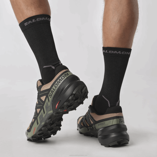 SalomonLF4H1455 erkek patika koşu ayakkabısı - speedcross 6 yosun/siyah/koyu liken yeşili