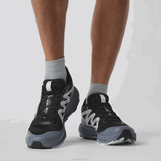 SalomonLF4H1459 erkek arazi koşu ayakkabısı - pulsar izi siyah/çin mavisi/kutup buzu
