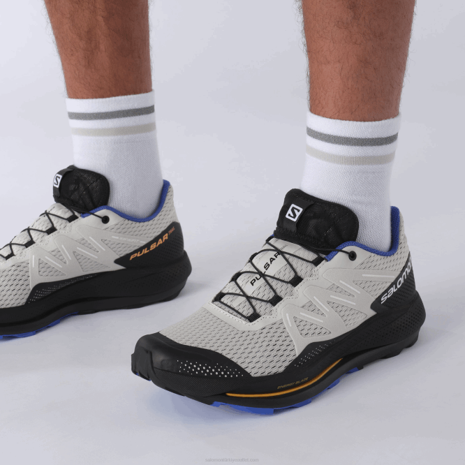 SalomonLF4H1461 erkek arazi koşu ayakkabısı - pulsar izi ay taşı/siyah/göz kamaştırıcı mavi