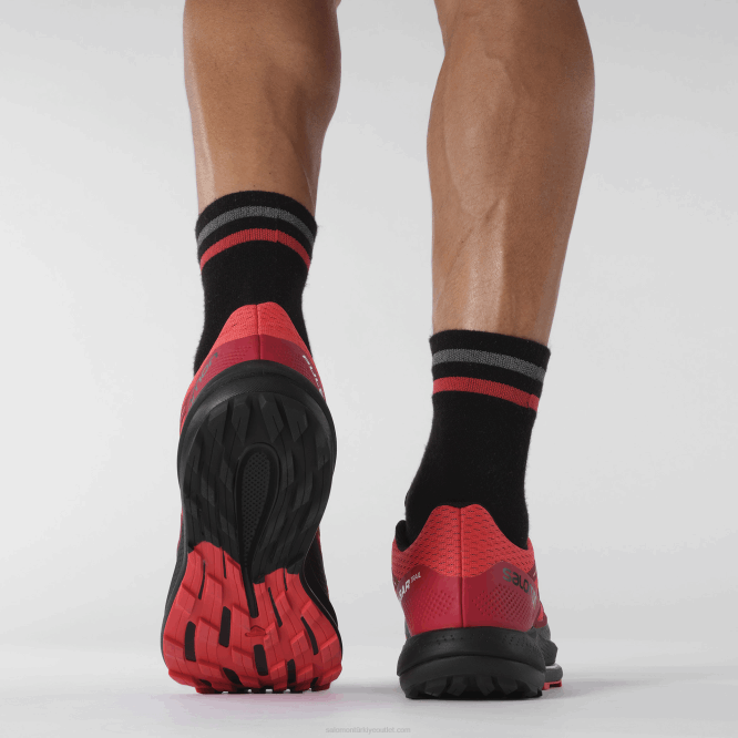 SalomonLF4H1463 erkek arazi koşu ayakkabısı - pulsar izi haşhaş kırmızısı/bisiklet kırmızısı/siyah