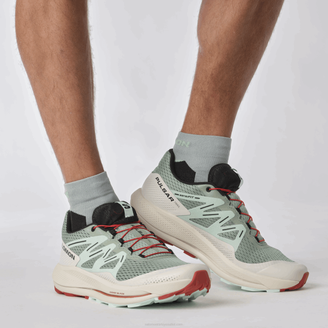 SalomonLF4H1464 erkek arazi koşu ayakkabısı - pulsar izi nilüfer yaprağı/ağartılmış aqua/acı sos