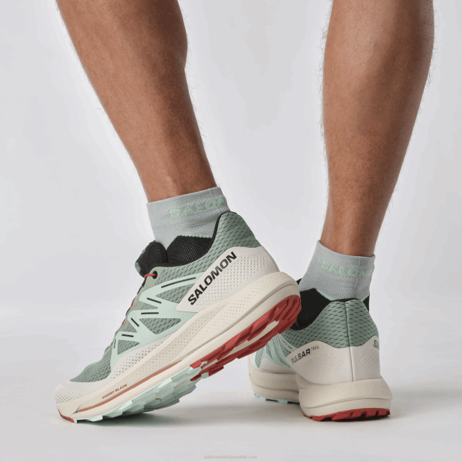 SalomonLF4H1464 erkek arazi koşu ayakkabısı - pulsar izi nilüfer yaprağı/ağartılmış aqua/acı sos