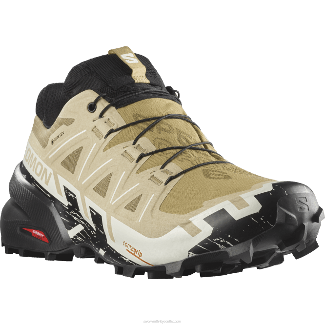 SalomonLF4H1466 erkek patika koşu ayakkabısı - speedcross 6 gore-tex deniz yosunu/siyah/vanilyalı buz