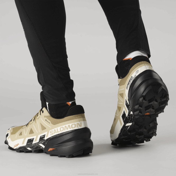 SalomonLF4H1466 erkek patika koşu ayakkabısı - speedcross 6 gore-tex deniz yosunu/siyah/vanilyalı buz