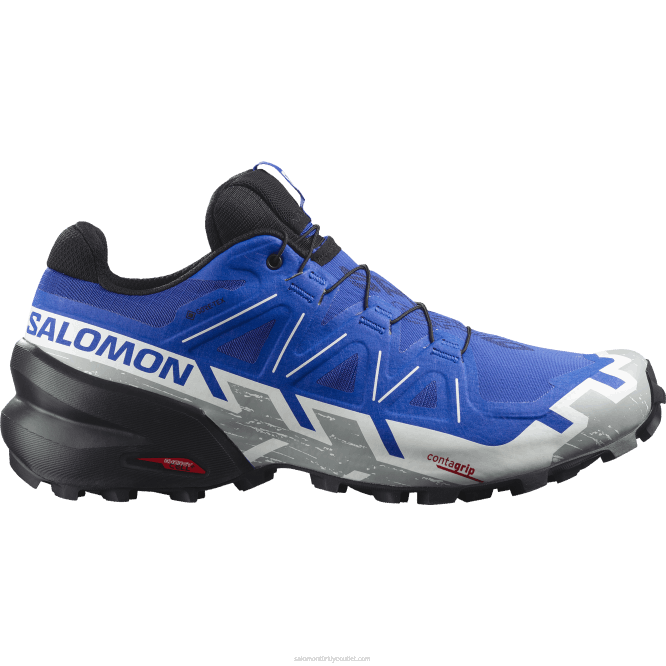 SalomonLF4H1467 erkek patika koşu ayakkabısı - speedcross 6 gore-tex deniz mavisi/siyah/beyaz