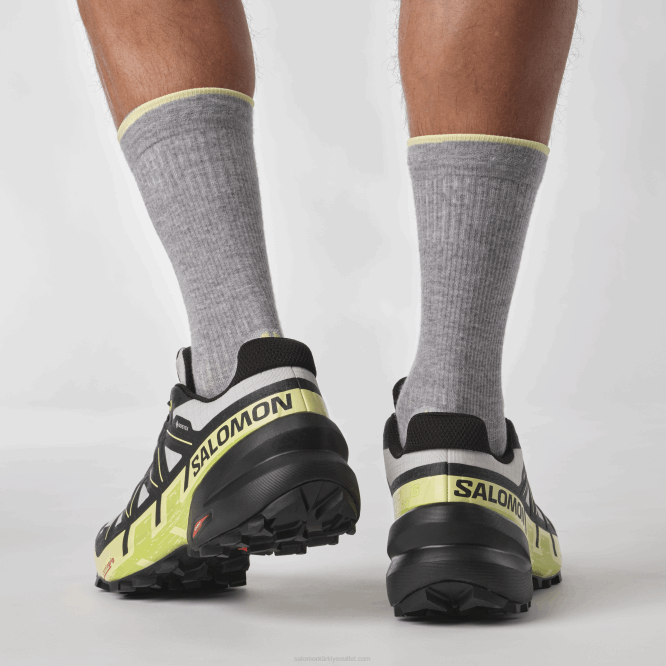 SalomonLF4H1468 erkek patika koşu ayakkabısı - speedcross 6 gore-tex ay kayası/siyah/güneşli kireç