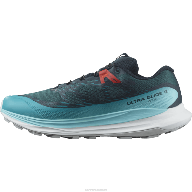 SalomonLF4H1469 erkek patika koşu ayakkabısı - ultra glide 2 geniş derin atlantik/mavi parlaklık/ateş kırmızısı