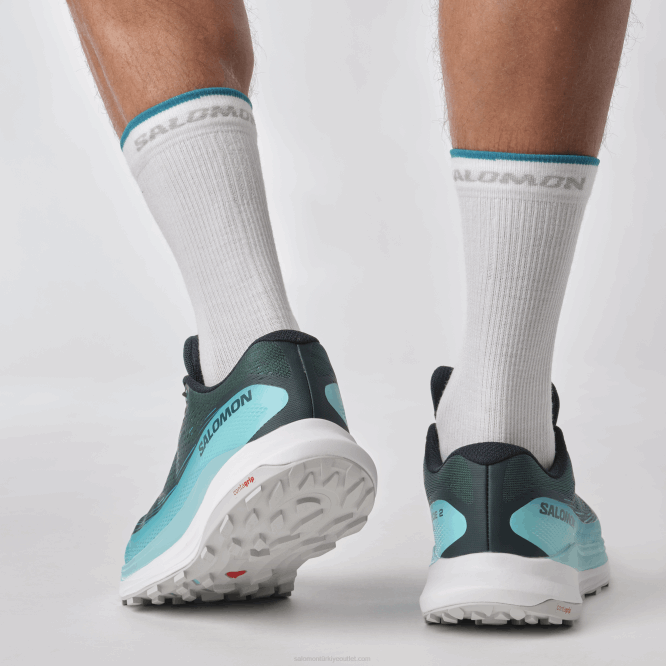 SalomonLF4H1469 erkek patika koşu ayakkabısı - ultra glide 2 geniş derin atlantik/mavi parlaklık/ateş kırmızısı