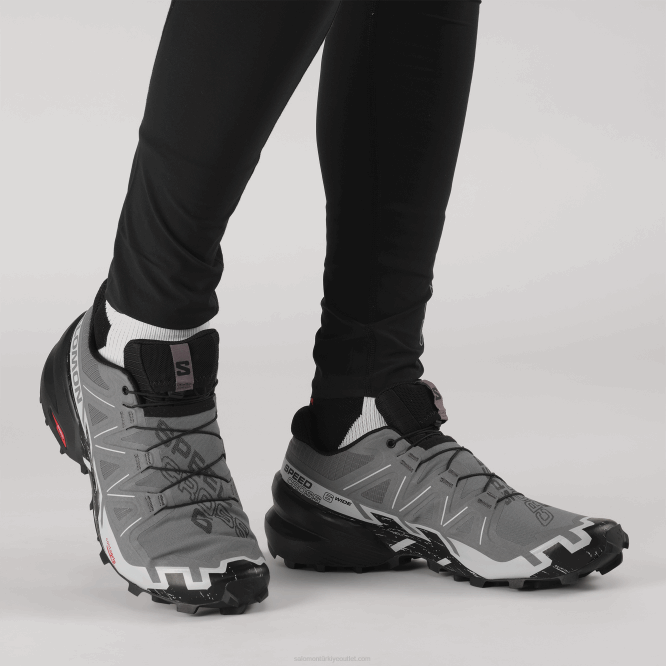 SalomonLF4H1470 erkek patika koşu ayakkabısı - speedcross 6 geniş sessiz gölge/siyah/inci mavisi