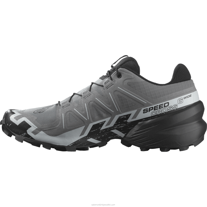SalomonLF4H1470 erkek patika koşu ayakkabısı - speedcross 6 geniş sessiz gölge/siyah/inci mavisi