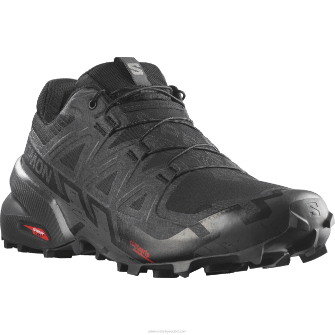 SalomonLF4H1471 erkek patika koşu ayakkabısı - speedcross 6 geniş siyah/hayalet