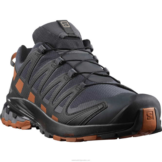 SalomonLF4H1472 erkek arazi koşu ayakkabısı - xa pro 3d v8 gore-tex geniş abanoz/karamel kafe/siyah