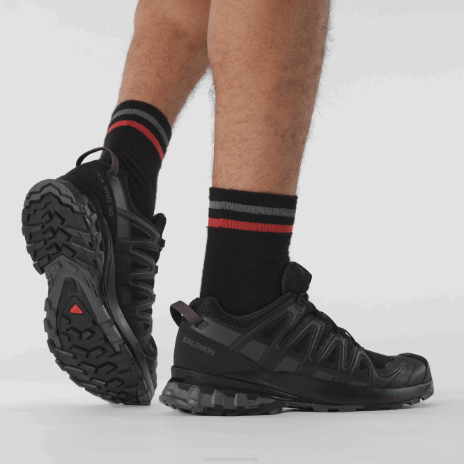 SalomonLF4H1474 erkek arazi koşu ayakkabısı - xa pro 3d v8 geniş siyah/mıknatıs