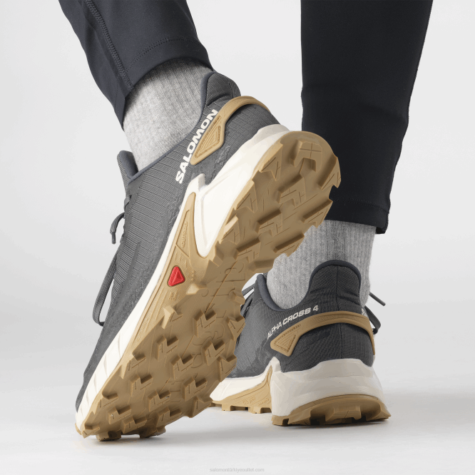 SalomonLF4H1483 erkek patika koşu ayakkabısı - alphacross 4 abanoz/yağmurlu gün/hayalet