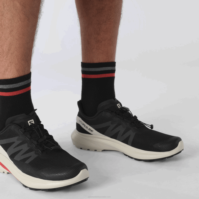 SalomonLF4H1485 erkek arazi koşu ayakkabısı - hypulse kara/yağmurlu gün