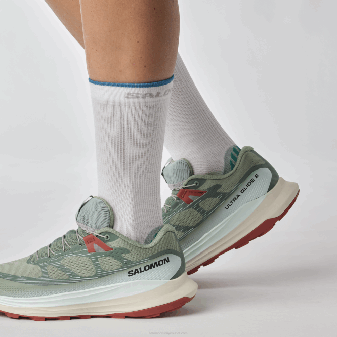 SalomonLF4H1489 Kadın arazi koşu ayakkabısı - ultra glide 2 nilüfer yaprağı/ağartılmış aqua/acı sos