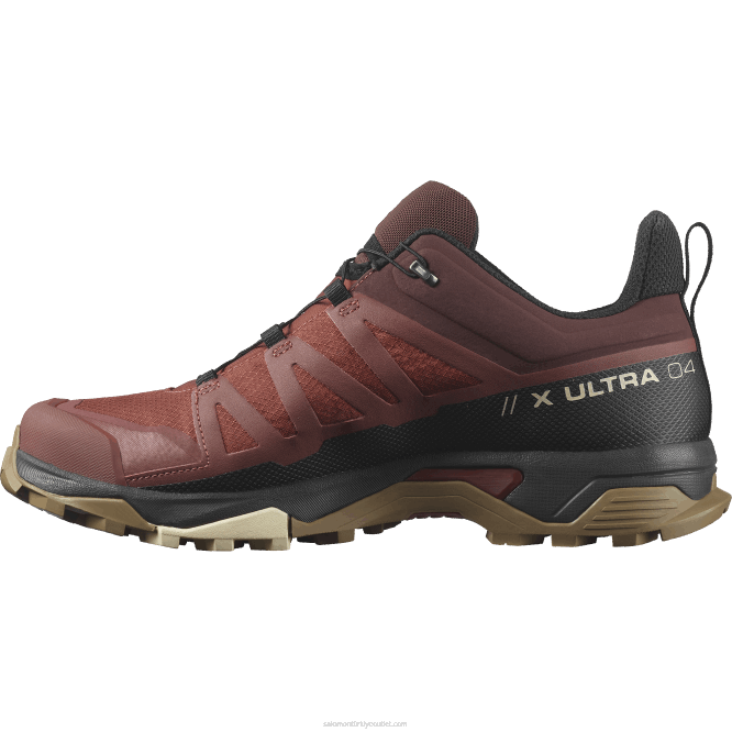 SalomonLF4H15 erkek yürüyüş ayakkabısı - x ultra 4 gore-tex yanmış kına/siyah/mat altın