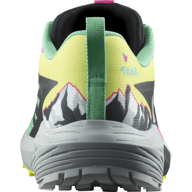 SalomonLF4H1502 Kadın arazi koşu ayakkabısı - sense ride 5 martina ltd biskay yeşili/hayalet/pembe glo