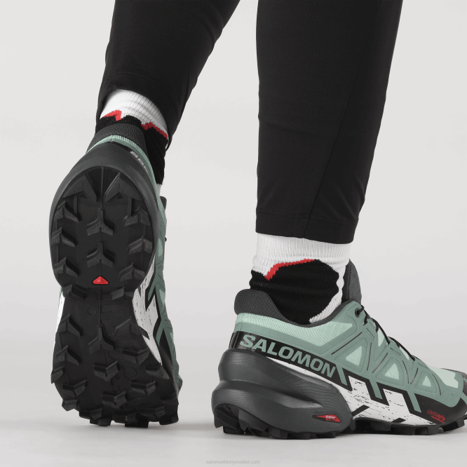 SalomonLF4H1505 Kadın arazi koşu ayakkabısı - speedcross 6 avize ağacı/abanoz/beyaz