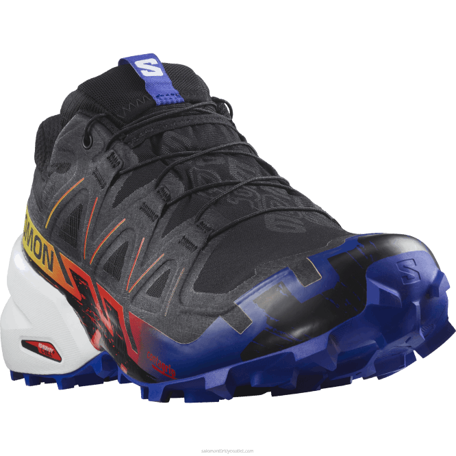 SalomonLF4H1509 Kadın arazi koşu ayakkabısı - speedcross 6 gore-tex blue fire siyah/web\de gezinme/güvenlik sarısı