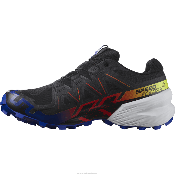 SalomonLF4H1509 Kadın arazi koşu ayakkabısı - speedcross 6 gore-tex blue fire siyah/web\de gezinme/güvenlik sarısı