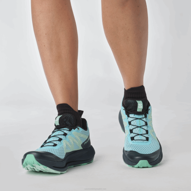SalomonLF4H1513 kadın arazi koşu ayakkabısı - pulsar izi mavi parlaklık/karbon/yucca