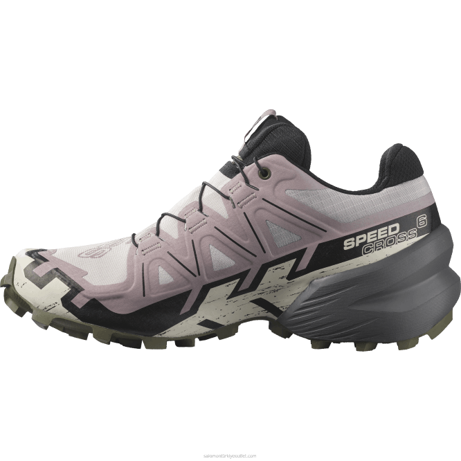 SalomonLF4H1515 Kadın arazi koşu ayakkabısı - speedcross 6 gore-tex gül külü/siyah/zeytin gecesi